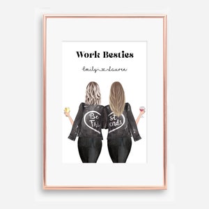 Fichier numérique, cadeau Besties au travail, impression collègue, impression meilleure amie, cadeau pour elle, cadeau meilleure amie, cadeaux pour amis, cadeau collègue personnalisé