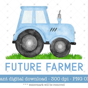 Blue Tractor PNG: Future Farmer Clipart (Digital Download)
