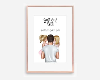 Personalisierte Vatertag Druck: Benutzerdefinierte Dad & Kids Art (Digitale Datei)