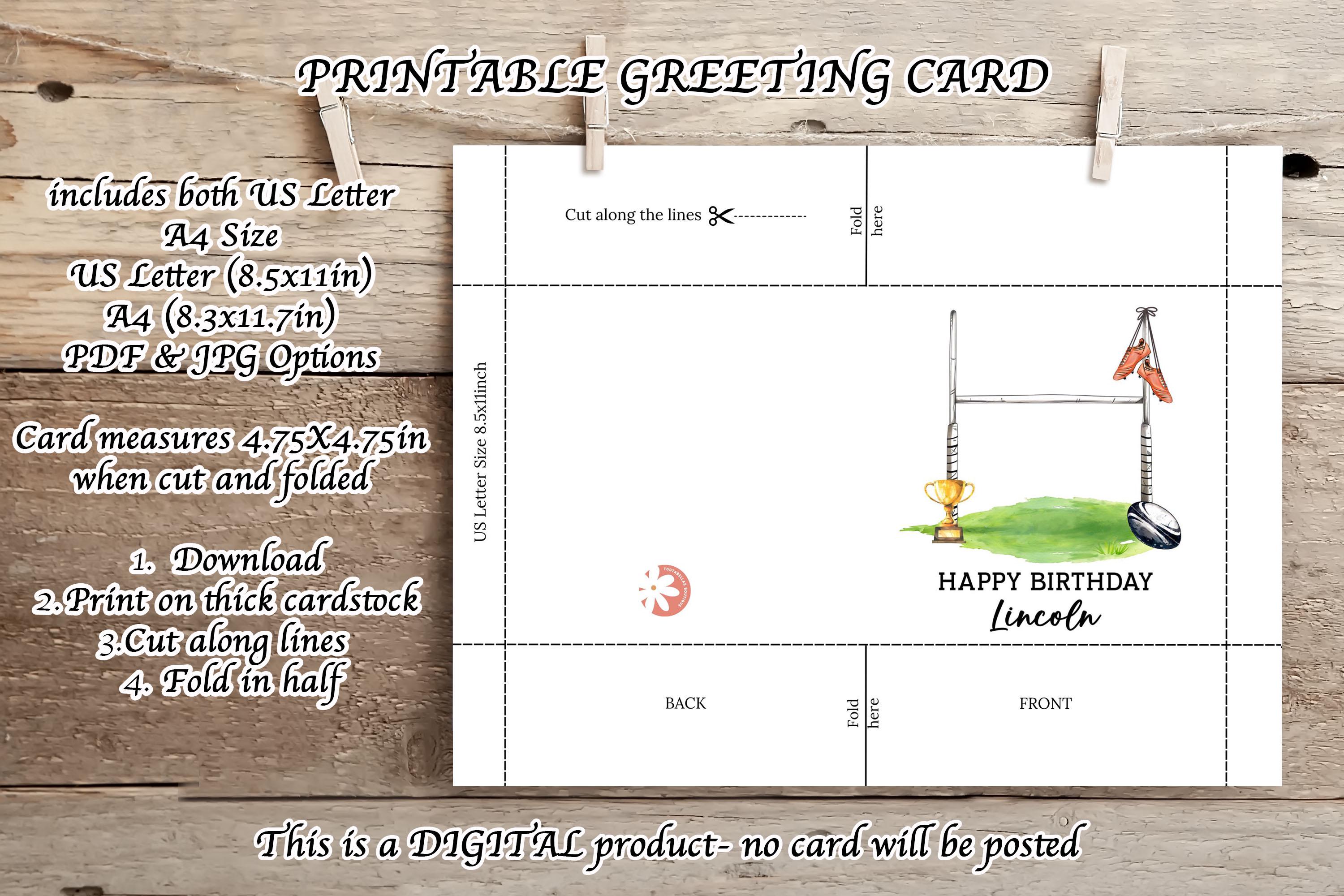 Biglietto Di Auguri Di Compleanno Personalizzato A Tema Rugby - Foto 6