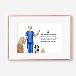Personalized Vet Nurse Print: Custom Pet Animals, Thank You Gift (Digital Download)