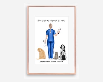 Digital File, Vet Appreciation Gift, Vet Thank you Gift, Gift for Vet Nurses, Best Friend Print, Personalised Vet Nurse Print, Gifts for Her