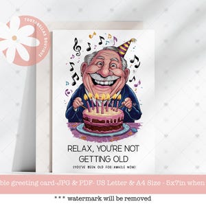 Funny Over The Hill Birthday Card: Humorous Printable (Digital Download)