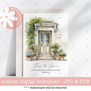Personalisierte New Home Card, druckbare Happy Happy Day Karte, Geschenk für Freunde, Umzugskartendesign, Glückwünsche zu Ihrer neuen Home Card