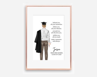 Impresión personalizada de recuerdo de graduación: Regalo personalizado para graduados (archivo digital)