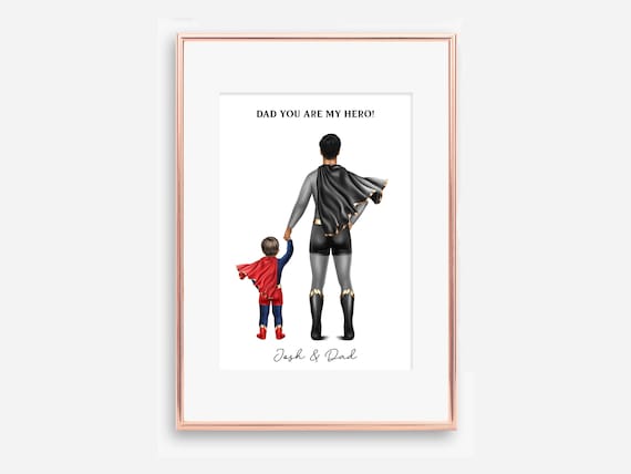 Custom Superhero Dad Print, Father's Day Gift (Digital File)