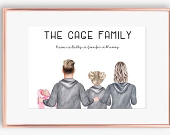 Digital File, Personalised Family Print, Housewarming Family Print, New Home Gift, Custom Family Prints, Christmas Family Gift Idea,