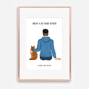 Best Cat Dad Ever Digital File, Custom Cat Owner Gift, Cat Lover Gift, Personalized Father&#39;s Day Gift for Him, Cat Dad Gift & More