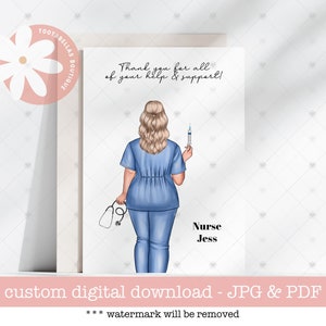 Download digital, cartão de agradecimento a enfermeiros, cartão de agradecimento para impressão para parteiras, obstetras e doulas - presente perfeito dos pais