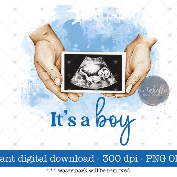 Commercial Use Digital Download, It's a Boy Png, DTF Transfer, Pregnancy Announcement Png, Gender Announcement Sublimation, Baby Shower Png