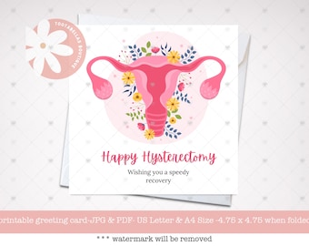 Happy Hysterectomy Card: Get Well Soon Printable (Digital Download)