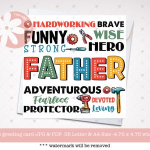 Biglietto stampabile per papà - Biglietto di auguri per il miglior papà di sempre, regalo per la festa del papà, download immediato, parole premurose per lui, biglietto di buon compleanno