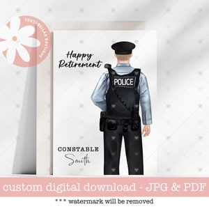 Carte de retraite imprimable, Carte de retraite de policier, Carte de police, Carte de retraite, Carte de retraite personnalisée, Carte personnalisée imprimable