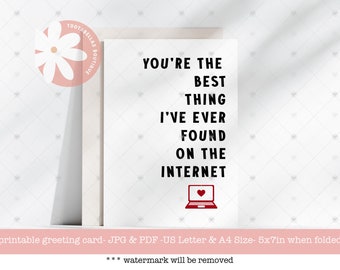 Funny Anniversary Card, Online Dating, Best Find (PDF & JPG)