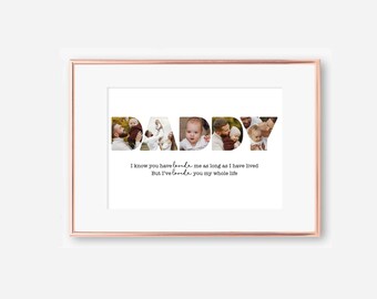 Impresión fotográfica del Día del Padre, collage personalizado para papá, regalo de archivo digital para él, regalo único del Día del Padre, recuerdo personalizado para papá