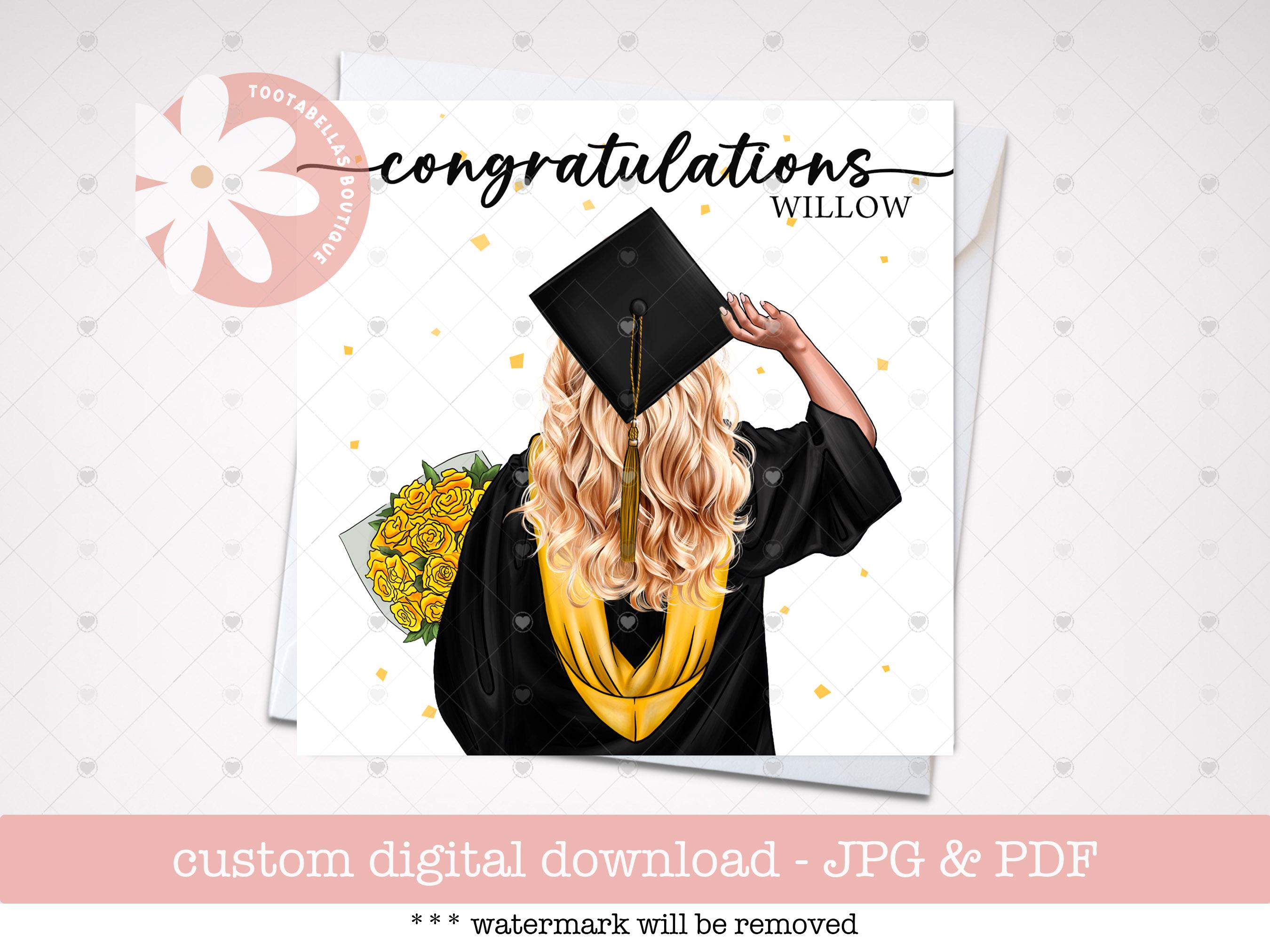 Custom Graduation Card: High School Graduate Keepsake (digital Download ...