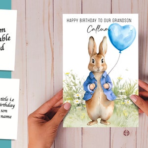 Printable Card, Peter Rabbit Birthday Card, Personalised, Birthday Card ...