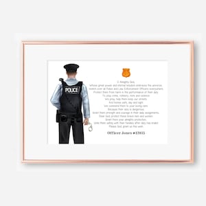 Personalized Police Officer Prayer Print: Law Enforcement Gift (Digital)