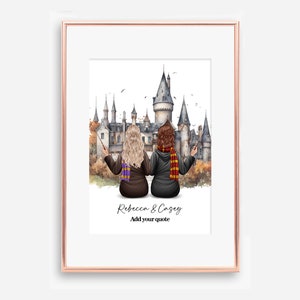 Digital File, Custom Best Friend Print, Magical Friends Gift, Custom Best Friend Gift, Witch Friends, Gifts for Friends, Wizard School Print
