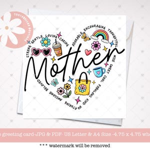 Muttertagskarte zum Ausdrucken | Geburtstagskarte für Mama | Karte zum Muttertag von Tochter | Instant Download Geschenk, Grußkarte