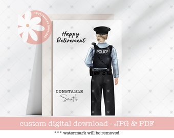 "Personalisierte Ruhestandskarte ""Polizist"": Einzigartige Andenken (Digitaler Download)"