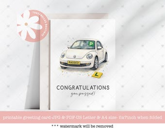 Afdrukbaar rijbewijs, gefeliciteerd, je bent geslaagd, P Plate Card, nieuw chauffeurscadeau, Aussie Learner-licentie, digitale download