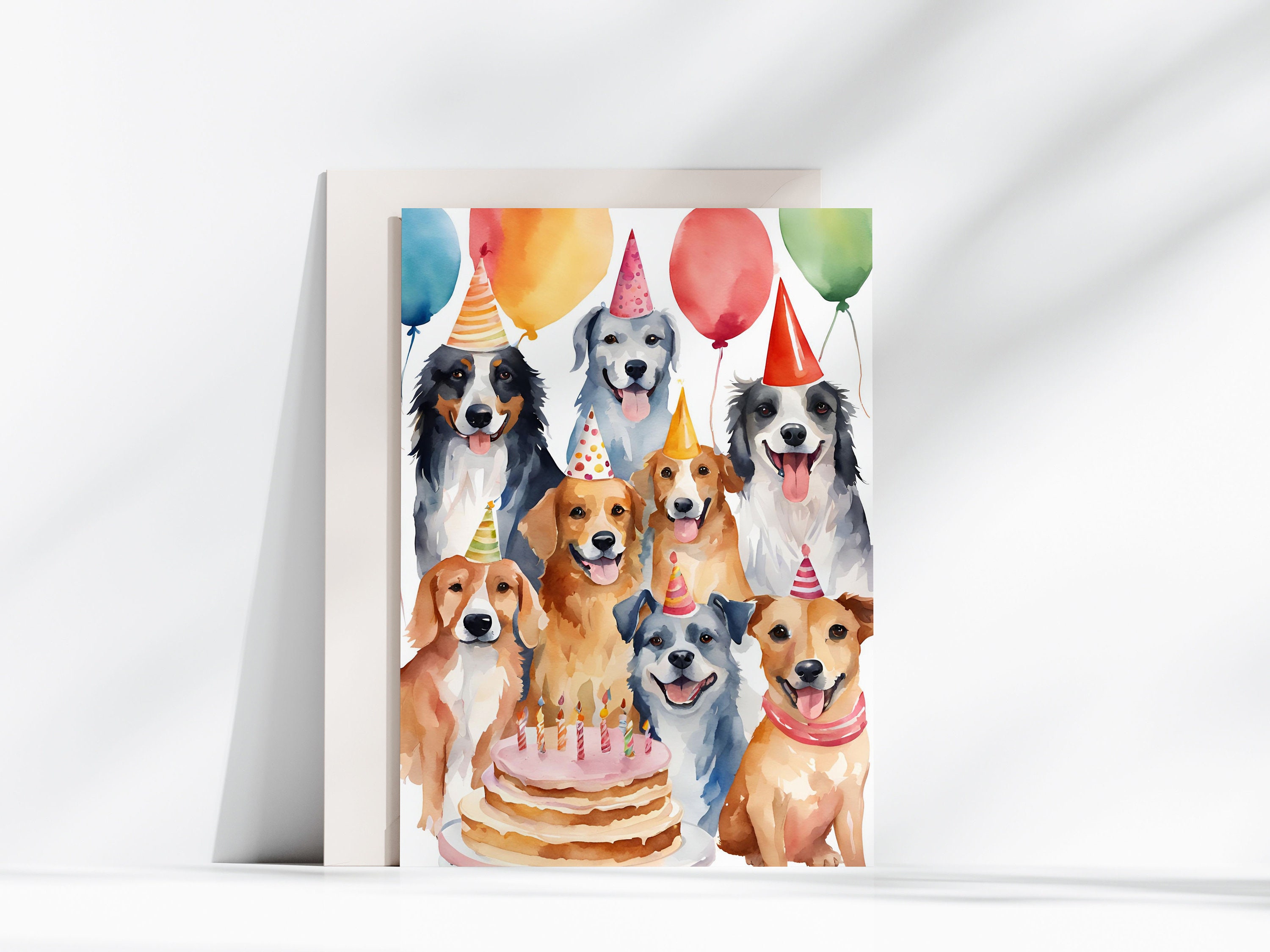 Printable Birthday Card - Cute Dog Greeting Card, Woofing You a Very ...