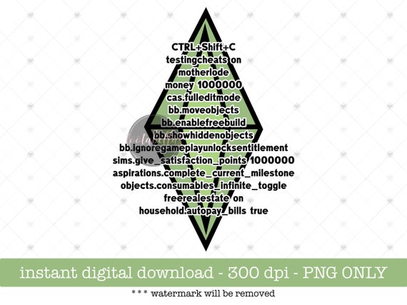 Sims 4 Cheats List: Gamer Sublimation PNG (commercial Use) - Etsy