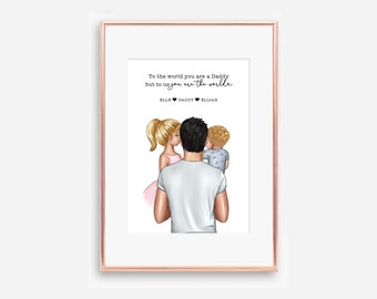 Digital File, Best Dad Ever, Father's Day Print, To the World Dad & Kids, Dad Children Wall Art, Father's Day Card, Dad Printable Poster