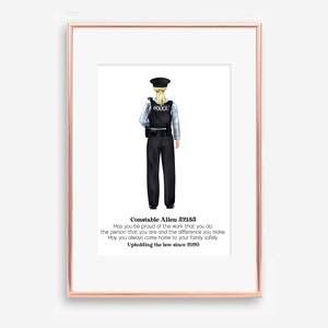 Digital File, Custom Police Officer Gift, Police Appreciation Gift, Police Graduation Art Print, Gift for Police Officer, Occupation Print