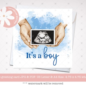 Tarjeta imprimible, Es un niño, Tarjeta de baby shower, Tarjeta de embarazo, Estás embarazada, Tarjeta para futura mamá, Tarjeta de revelación de género, Tarjeta para nuevo bebé