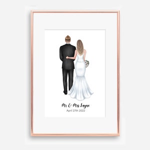 Digital File,Bride and Groom Prints, Newlyweds, Mr & Mrs Custom Print, Wedding Gift Idea, Bride and Groom Gift, Couple Wedding Print