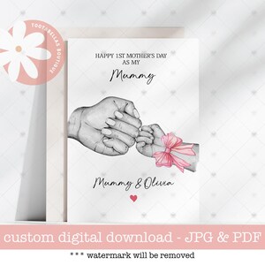 Cartão de Dia das Mães para Imprimir | Cartão de Lembrança Personalizado de Mãe e Filha | Cartão para Imprimir para Mãe da Filha | Presente Único para Mãe | Eu te amo
