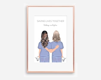 Digital File, Nurse Appreciation Gift, Nurse Thank you Gift, Gift for Nurses, Best Friend Print, Personalised Nurse Print, Gift for Her