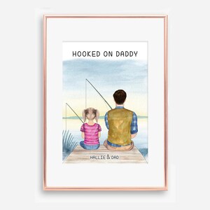 Custom Dad Print Digital File - Personalized Daddy Gifts, Father’s Day Prints, Dad & Child Fishing Art, Unique Father’s Day Gift Ideas