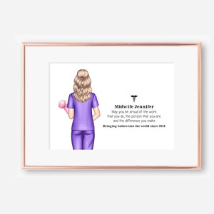 Personalized Midwife Print: Nurse Thank You Gift (Digital File)