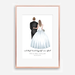 Digital File,Bride and Groom Prints, Newlyweds, Mr & Mrs Custom Print, Wedding Gift Idea, Bride and Groom Gift, Couple Wedding Print