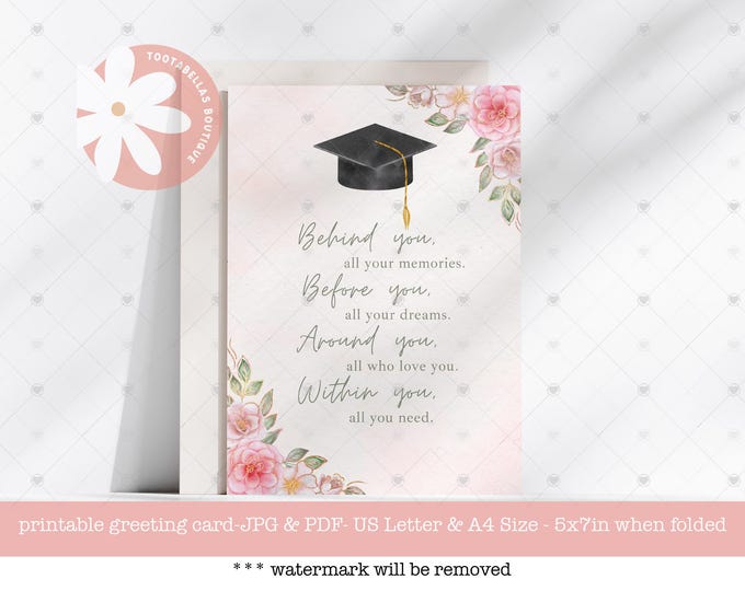 Printable Graduation Card, College High School Graduation Card ...