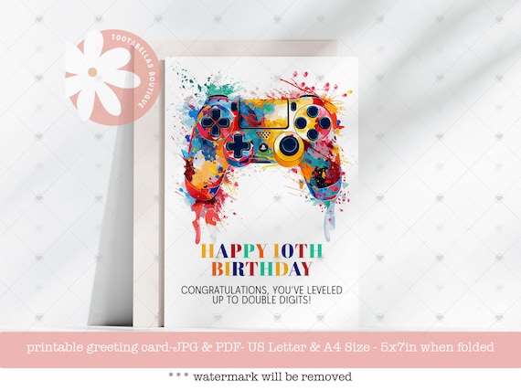 Biglietto Level 9 Anni Biglietto Compleanno Level 9 - Per Appassionati Di Videogiochi, 145x145 Mm Biglietto Compleanno Giocatore - Foto 7