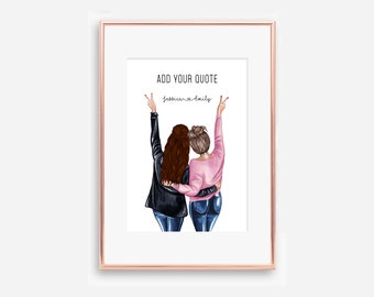 Custom Best Friend Illustration | Personalized Portrait Art (Digital Download)
