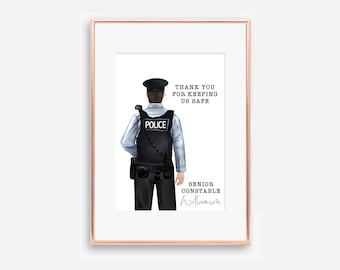 Personalized Police Officer Print: Custom Law Enforcement Gift (Digital File)