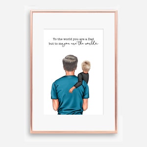Archivo digital, El mejor papá del mundo, Impresión del día del padre, Para el mundo, papá e hijos, Arte mural para papá e hijos, Tarjeta del día del padre, Póster imprimible para papá