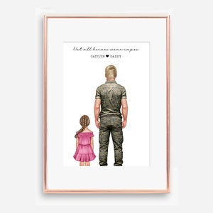 Digital Download, Custom Dad Print - Not All Heroes Wear Capes - Personalized Father&#39;s Day Gift - Army Officer Military Gifts