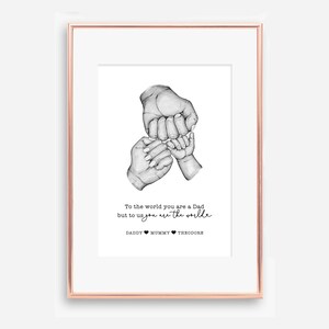 Digital File, Father&#39;s Day Gift, Personalised Father&#39;s Day Gift,Gifts for Dad,Dad Fist Bump,Dad Children Print,Gifts for Him,Family Print