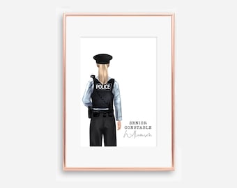 Personalized Police Officer Print: Custom Police Gift (Digital File)