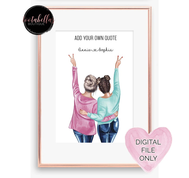 Best Friend BFF Bestie Wall PrintSign Personalised Custom Keepsake Gift Birthday Christmas Printable Digital File ONLY