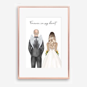 Fichier numérique commémoratif de mariage, cadeau du souvenir pour la mariée, impression commémorative de famille, cadeau de deuil, souvenir de mariage unique
