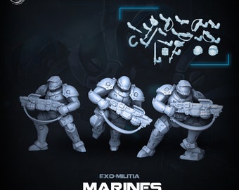 Exo-militia marines  | Wargaming | sci-fi gaming | tabletop miniatures | Nebula miniatures | valentines gift