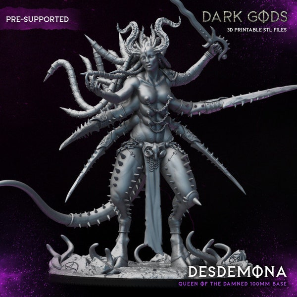 Desdemona - Lust queen | 100mm base |  lust maidens | lust demon miniature|  D&D • Pathfinder • RPG | demon miniature | demon prince