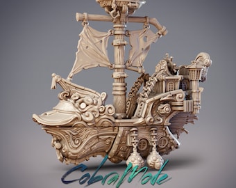 Pirate Ship Budgerigar | 54mm | 32mm | D&D | pirate ship | Dungeons and Dragons | Cobramode miniatures | Spirit Binder| pirates miniature